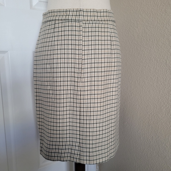 Yellow Plaid Pencil Wool Blend Skirt Size XS - Picture 8 of 10